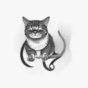 bent sleeping cat tattoo design idea