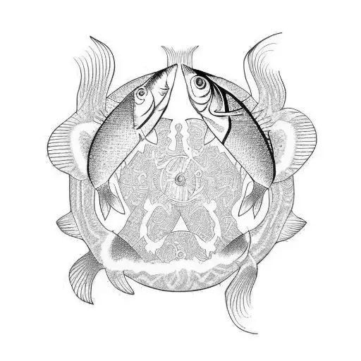 Grateful dead, fish, brain tattoo design idea