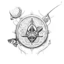Grateful dead logo, fish, brain tattoo design idea