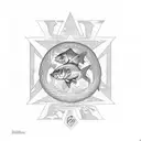 Grateful dead logo, fish, brain tattoo design idea