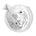 Grateful dead, fish, brain tattoo design idea
