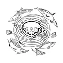 Grateful dead, fish, brain tattoo design idea