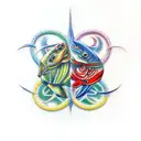 Grateful dead logo, fish, brain tattoo design idea