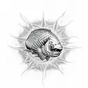 Grateful dead logo, fish, brain tattoo design idea