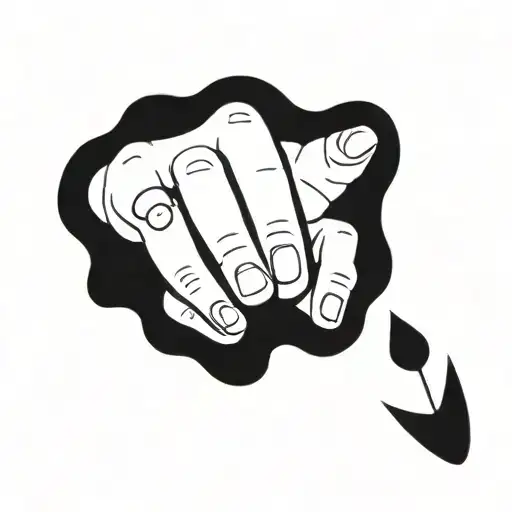 a hand logo which in fingers is an different cartoon animal  tattoo design idea