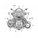 scuba diver dog tattoo design idea