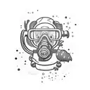 scuba diver dog tattoo design idea