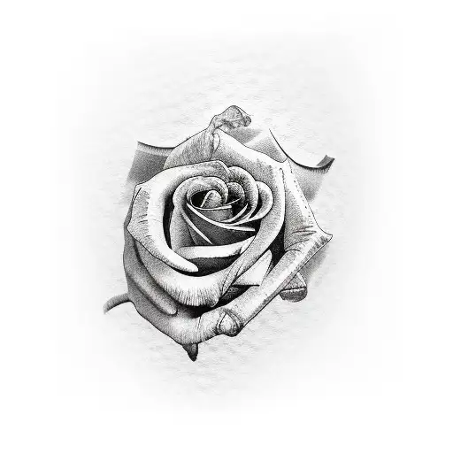 arm with blackout and hand with rose tattoo design idea