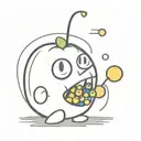 pacman eating blueberry tattoo design idea