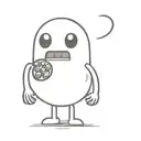 pacman eating blueberry tattoo design idea