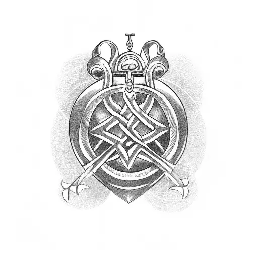 pawn inside a celtic heart tattoo design idea