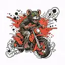rat fink driving snowmobile tattoo design idea