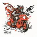 rat fink driving snowmobile tattoo design idea