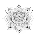 lotus flower men geometruc tattoo design idea