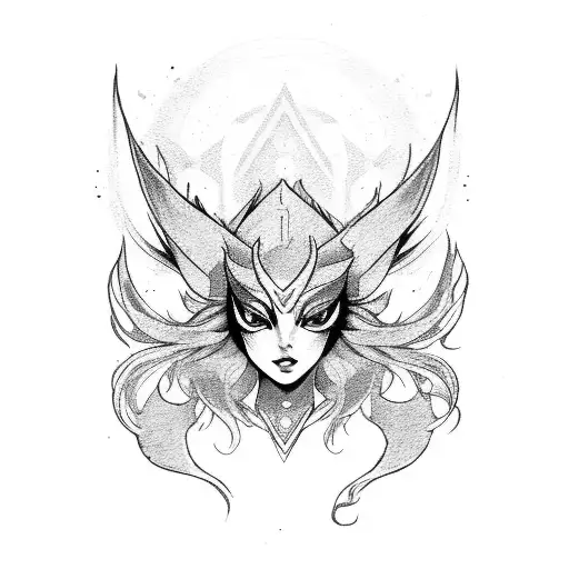 Xayah from League of legends tattoo design idea