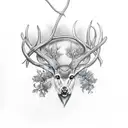 bristol black rasberry vine on the left that evolves into a deer antler on the right horizontally  tattoo design idea