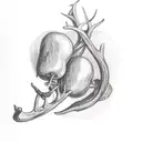 bristol black rasberry vine on the left that evolves into a deer antler on the right horizontally  tattoo design idea