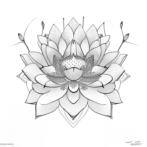 Lotus Flower with words Trust The Process  tattoo design idea