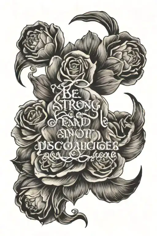 Be strong and courageous. Do not be afraid; do not be discouraged for the LORD your God will be with you wherever you go tattoo design idea