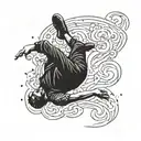 A falling man tattoo design idea