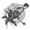 A falling man tattoo design idea