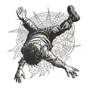 A falling man tattoo design idea