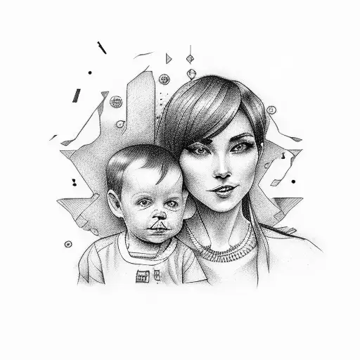 mom nurse and son enginer tattoo design idea