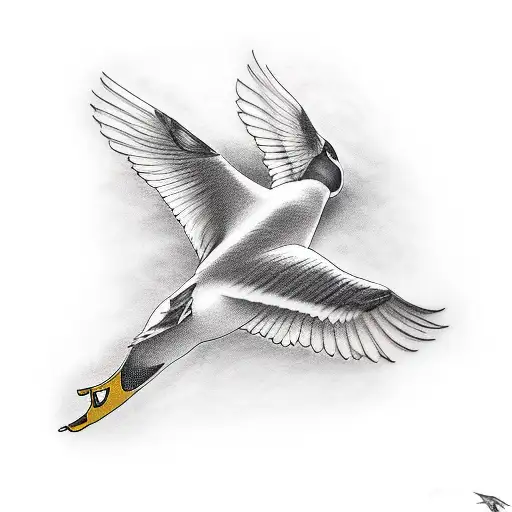 ducks flying tattoo design idea