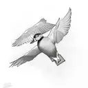 ducks flying in a group tattoo design idea