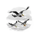 ducks flying in a group tattoo design idea