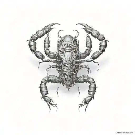 humanoid scorpion worrior tattoo design idea
