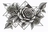 VII with black rose simple tattoo design idea