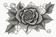 VII with black rose simple tattoo design idea