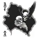 Death and Angel playing cards, Death is cheating  tattoo design idea