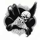 Death and Angel playing cards, Death is cheating  tattoo design idea