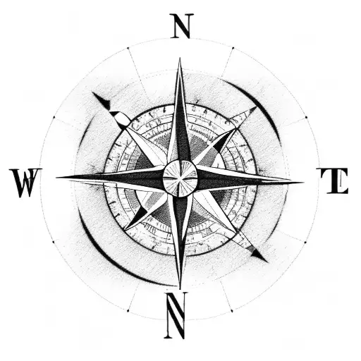 A compass rose surrounded by different modes of transportation (plane, train, bike, kayak) tattoo design idea
