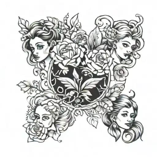 Diana, Andrii, Slava, Lera, Sabina tattoo design idea