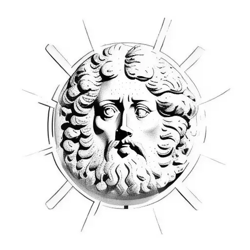 marcus aurelius broken statue tattoo design idea