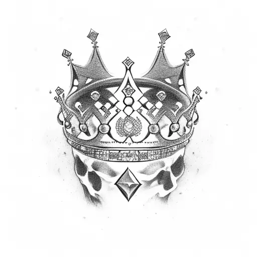crown with King word underneath  tattoo design idea
