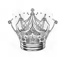 crown with King word underneath  tattoo design idea