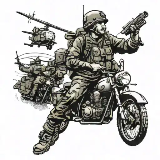 Military paratroopers D day American Italian  tattoo design idea