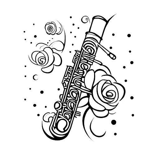 clarinet tattoo design idea