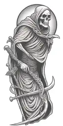 grim reaper holding a scythe tattoo design idea