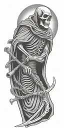 grim reaper holding a scythe tattoo design idea