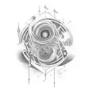 A tattoo that combines elements of literature, music, and art tattoo design idea