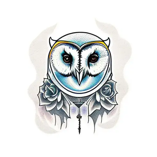 barn owl grim reaper  tattoo design idea