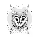 barn owl with grim reaper  tattoo design idea