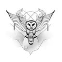 barn owl with grim reaper  tattoo design idea