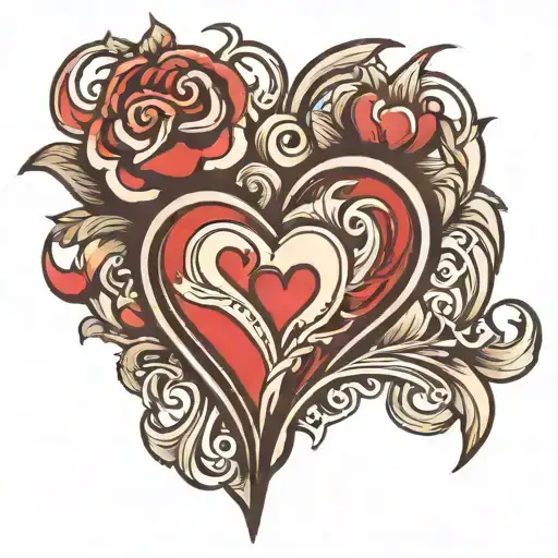 Tom & Travis Heart shape tattoo design idea