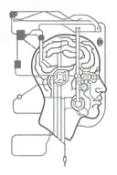 Brain flanked by metal rods resembling Frankenstein's laboratory apparatus connected via wire to old-school wall switch tattoo design idea